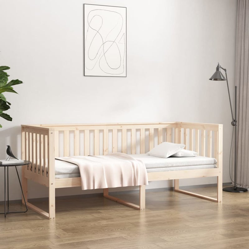 Łóżko Dzienne Drewniane Brązowe Rama Łóżka Ze Stelażem Sofa 90x190 cm