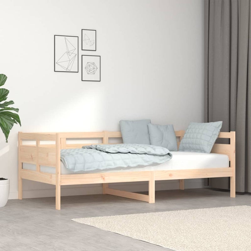 Łóżko Dzienne Drewniane Brązowe Rama Łóżka Ze Stelażem Sofa 90x190 cm