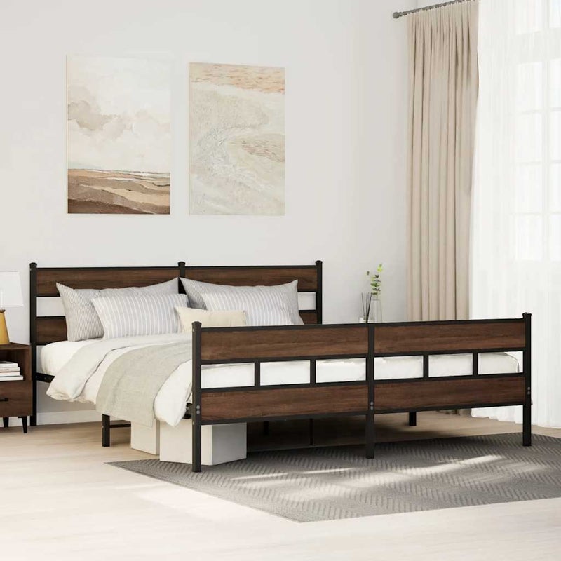 Łóżko Metalowe Czarne Rama łóżka Ze Stelażem Łóżko Do Sypialni Pokoju 200x200 cm
