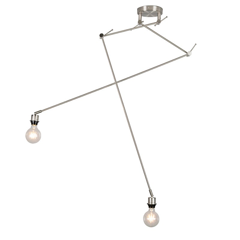 Lampa wisząca regulowana stal bez klosza - Blitz II