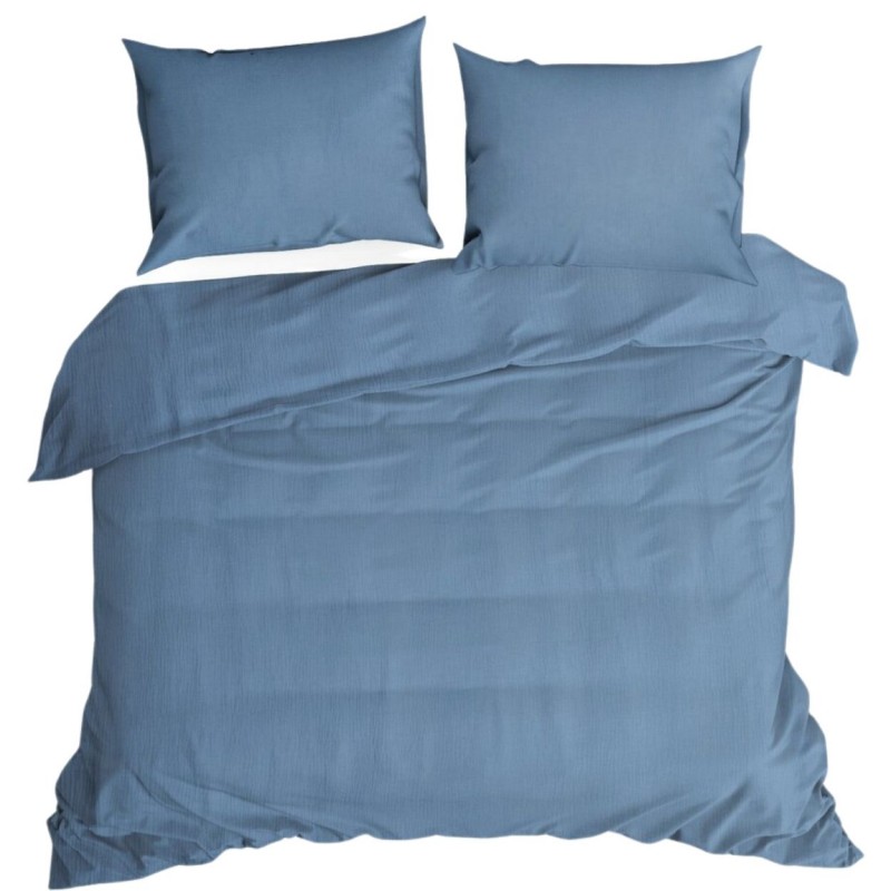 Komplet pościeli muślinowej MUSLIN niebieski 160x200 cm