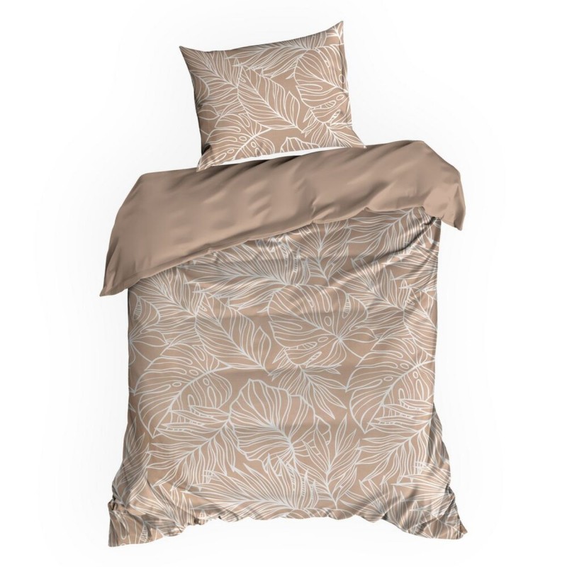 Pościel SPRING/81 liście beż 140x200 cm satyna