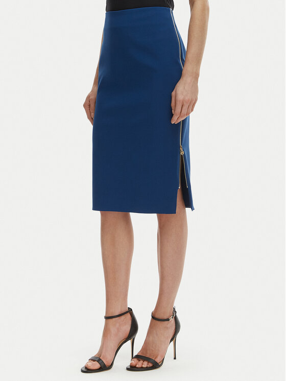 Rinascimento Spódnica ołówkowa CFC0127985003 Niebieski Slim Fit