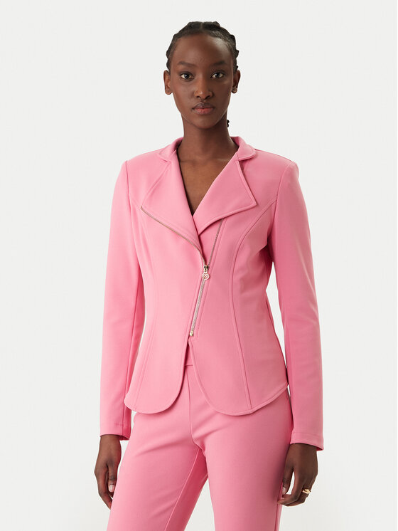 Rinascimento Marynarka CFC0127901003 Różowy Slim Fit