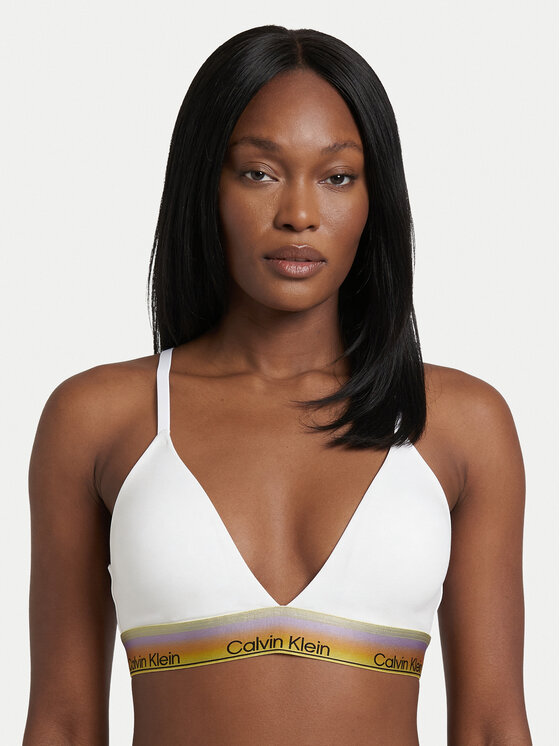 Calvin Klein Biustonosz bezfiszbinowy LV00QF8865 Biały