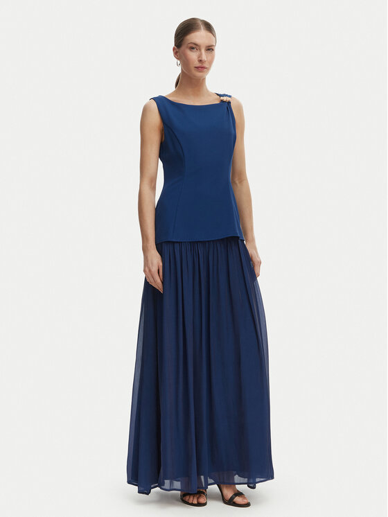 Rinascimento Sukienka wieczorowa CFC0020281002 Niebieski Slim Fit