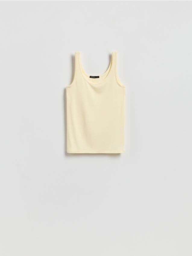 Reserved - Gładki top z wiskozą - jasnożółty