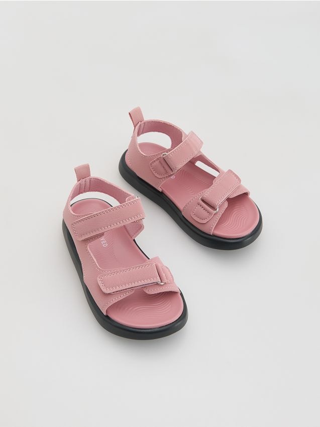 Reserved - Sandały z imitacji skóry - różowy