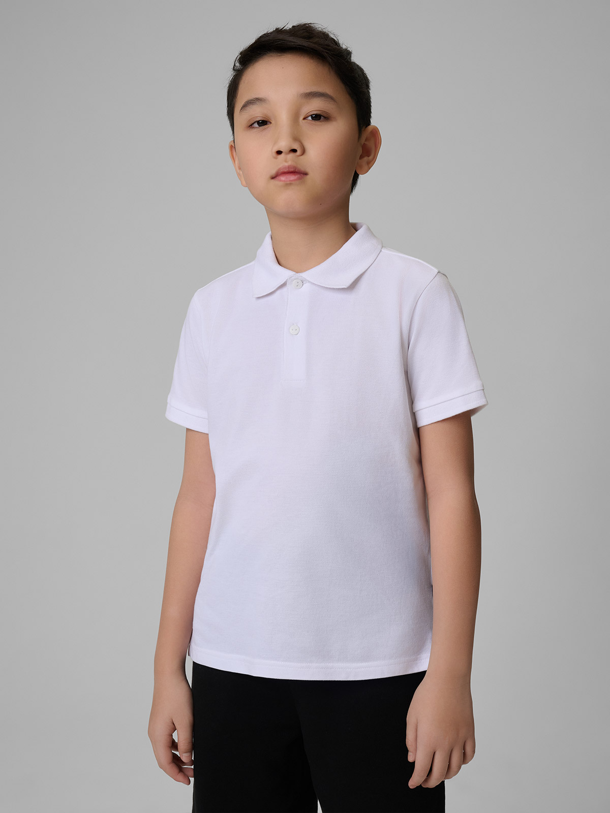 4F Koszulka polo regular chłopięca - biała 146 (10-11 lat)