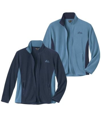 Zestaw 2 dwukolorowych bluz z polaru Rx-Trem Mężczyzna Atlas For Men - Kolor : Granatowy - Rozmiar : 5XL