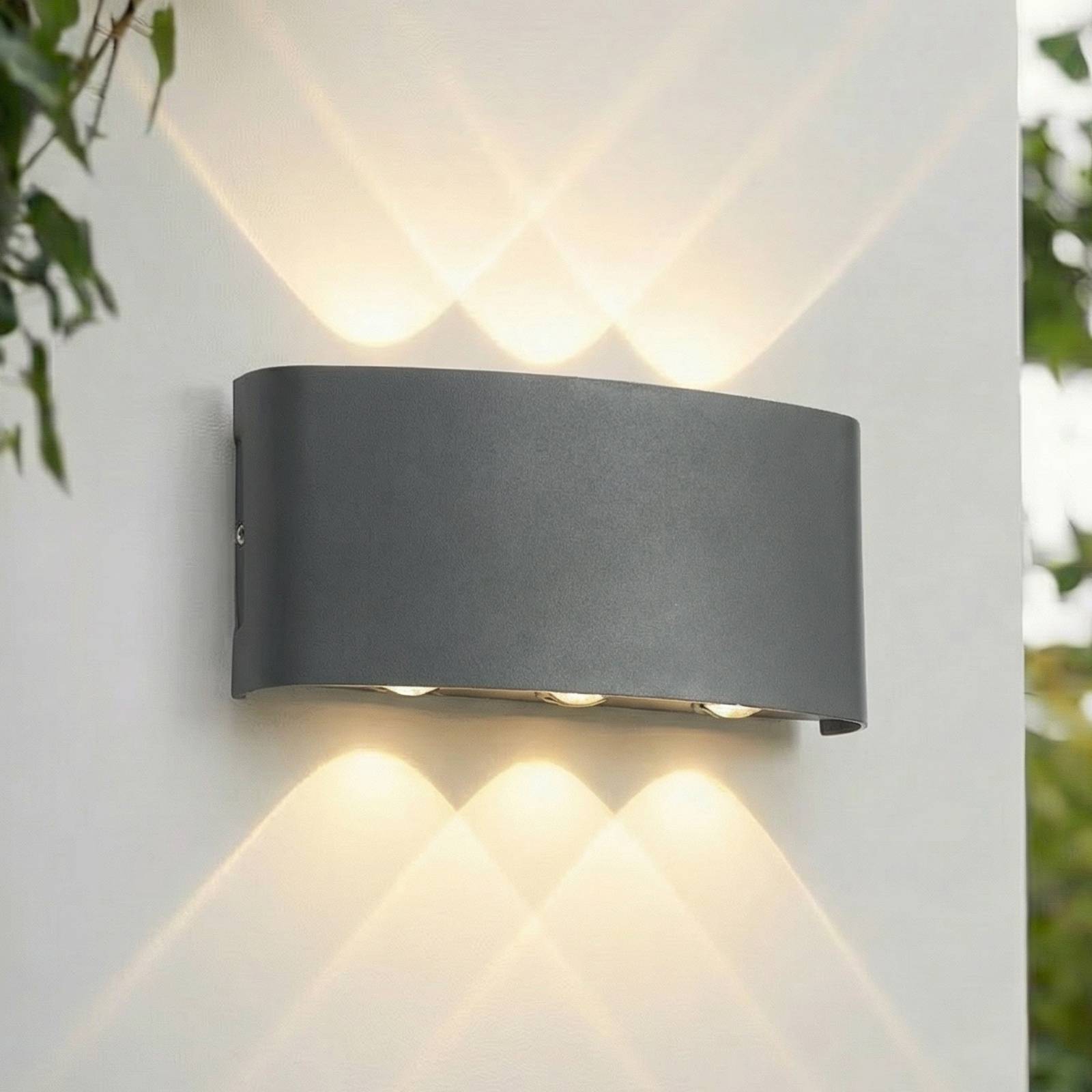 Kinkiet zewnętrzny LED Ithan Lindby, czarny, aluminium, nowoczesny