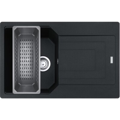 Zlewozmywak jednokomorowy z ociekaczem FRANKE Urban UBG 611-78 XL 114.0741.989 Onyx 50x78 + wkładka ociekowa