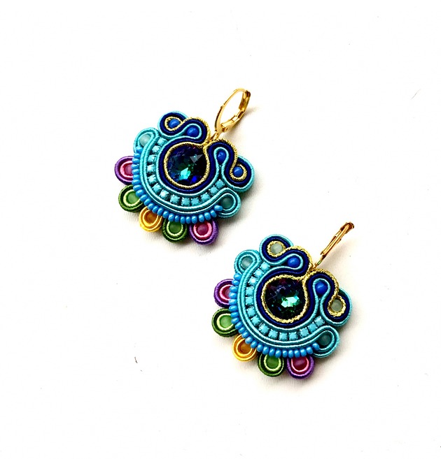 Sutaszowe kolczyki COLOURS