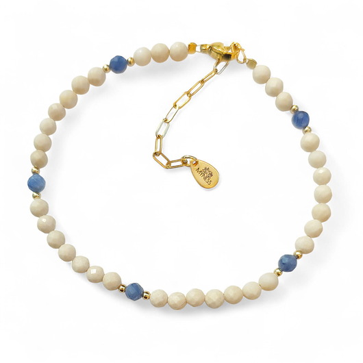 Bransoletka z kamieni naturalnych: kianit, kamień rzeczny