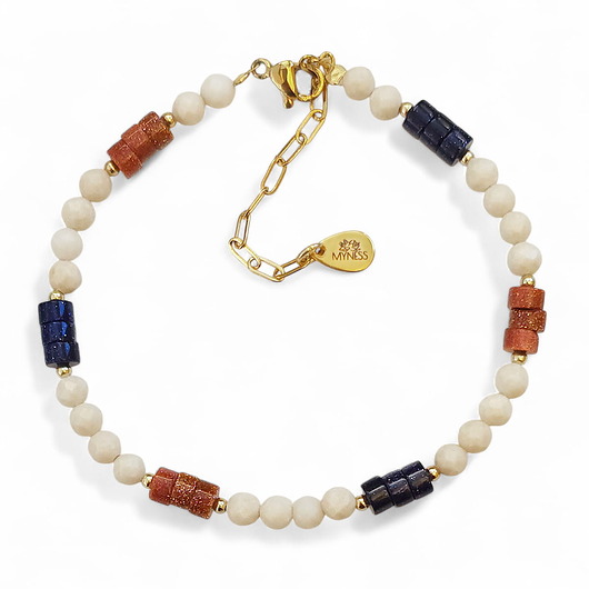 Bransoletka: piasek pustyni, noc kairu, kamień rzeczny