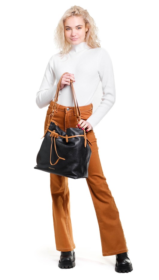 Torba skórzana Shopper - Worek Ściągany (7003)