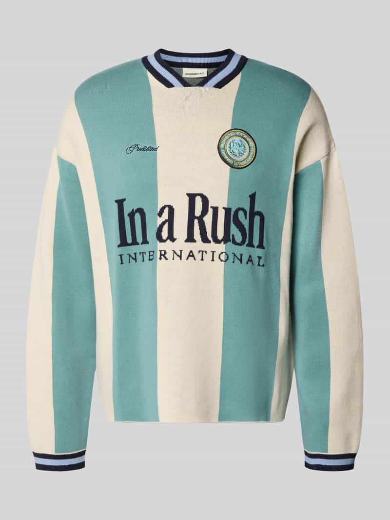 sweter z dzianiny z wyhaftowanym logo model 'Overdrive'