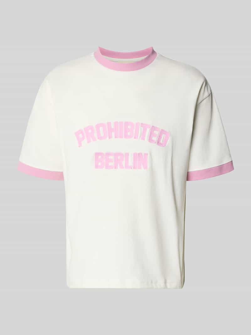 t-shirt z wyhaftowanym logo model 'Rush'