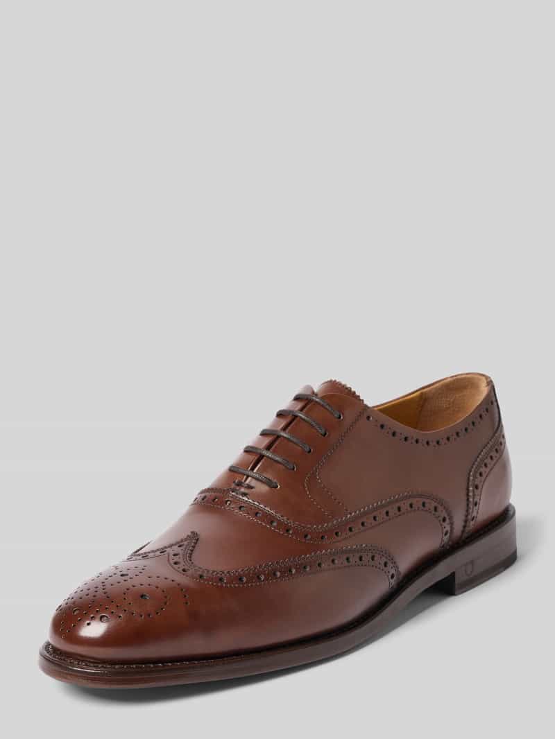 Derby ze skóry z wiązaniem model 'Winston'