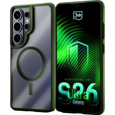 Etui 3MK Satin Guardx MagCase do Samsung Galaxy S26 Ultra Przezroczysto-zielony