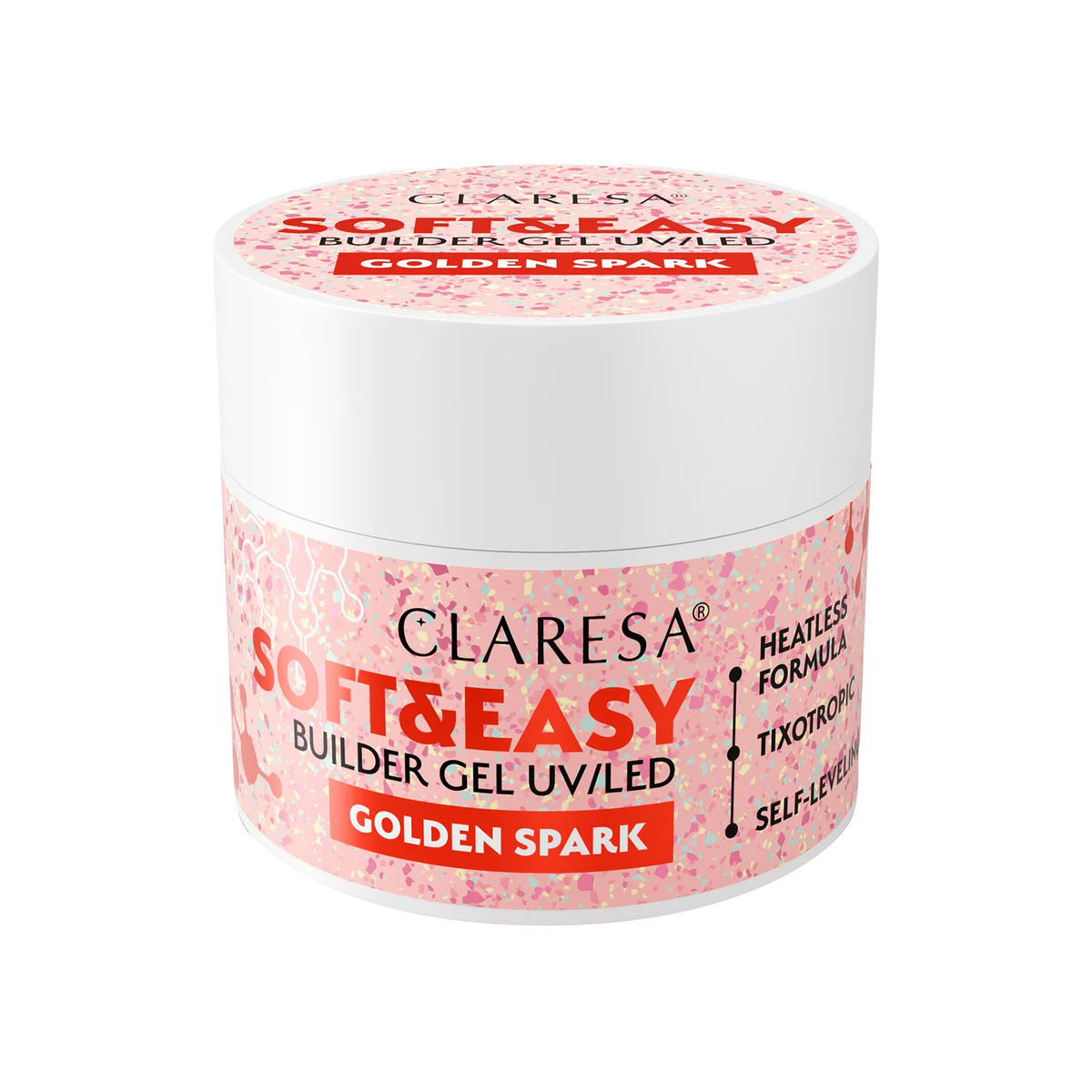 Claresa Soft & Easy żel budujący Golden Spark 12 g