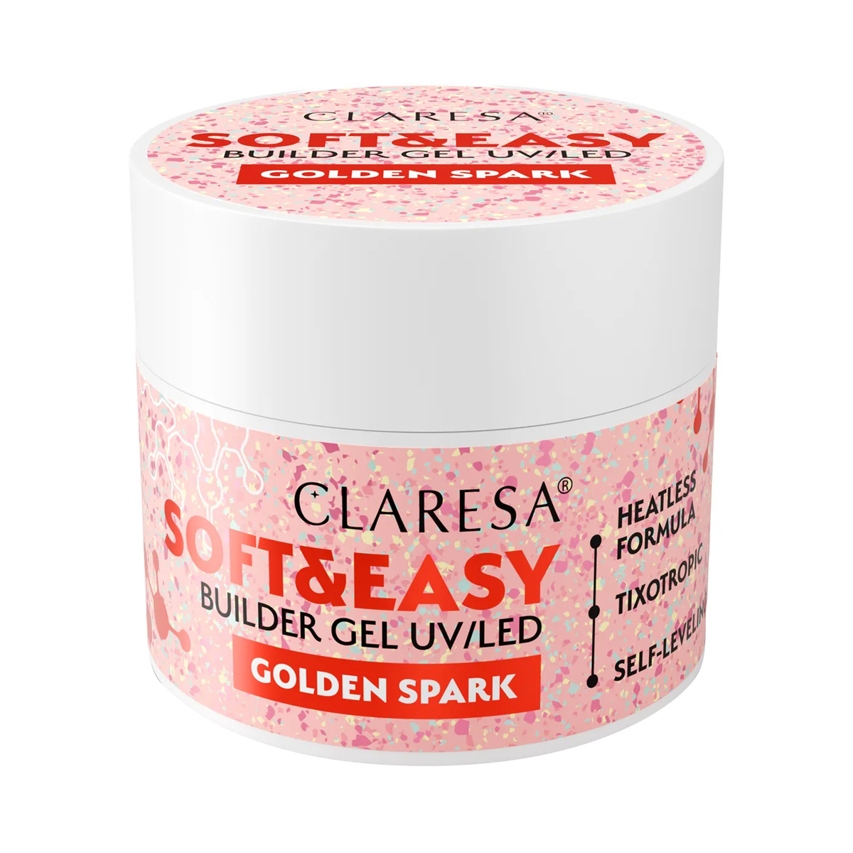 Claresa Soft & Easy żel budujący Golden Spark 45 g