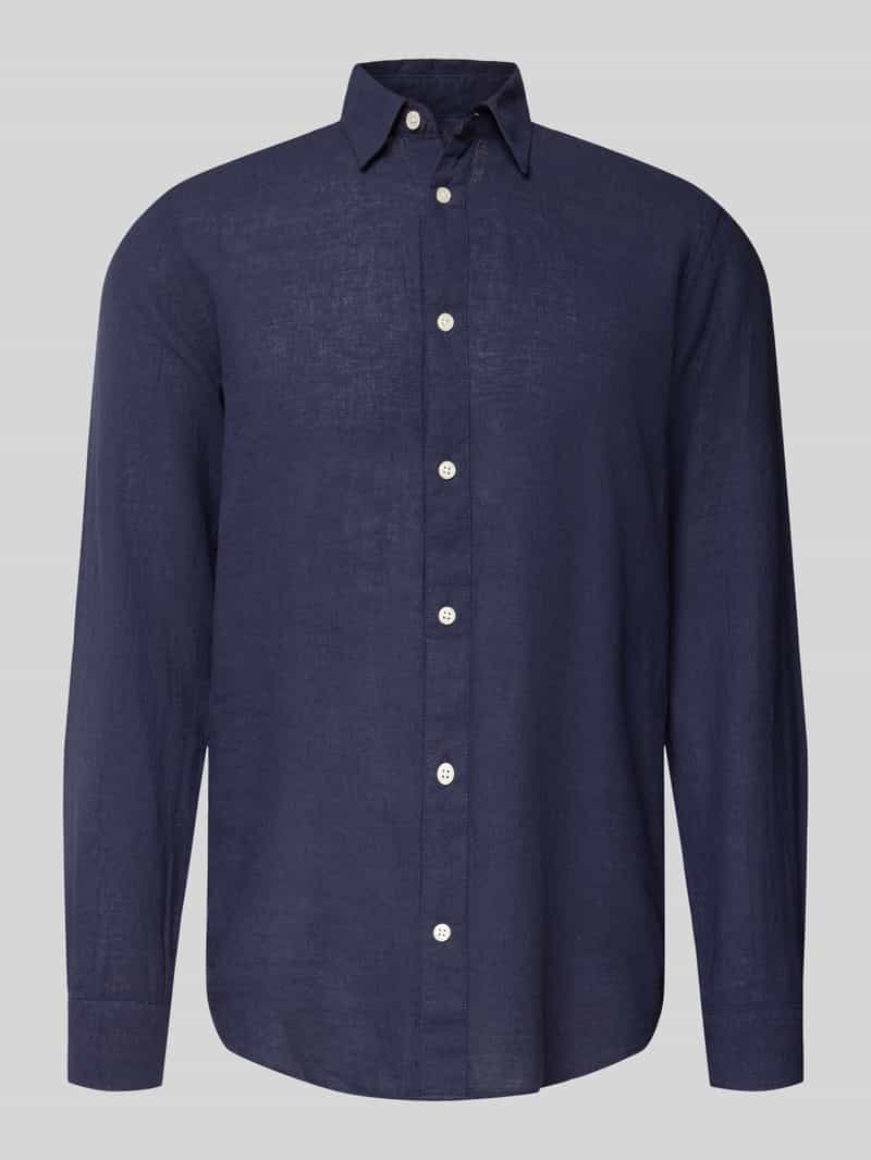 koszula casualowa o kroju slim fit z mieszanki bawełny i lnu model 'CAIDENLS SOLID'