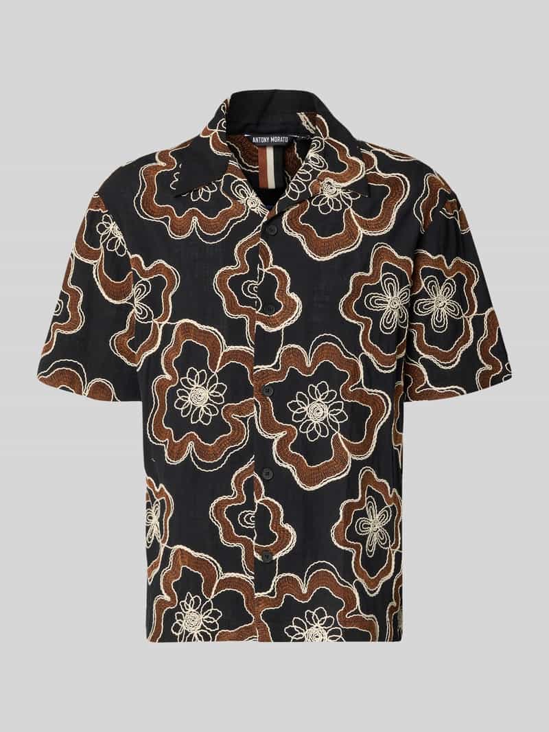 Koszula casualowa z kwiatowym haftem na całej powierzchni model 'Dova'