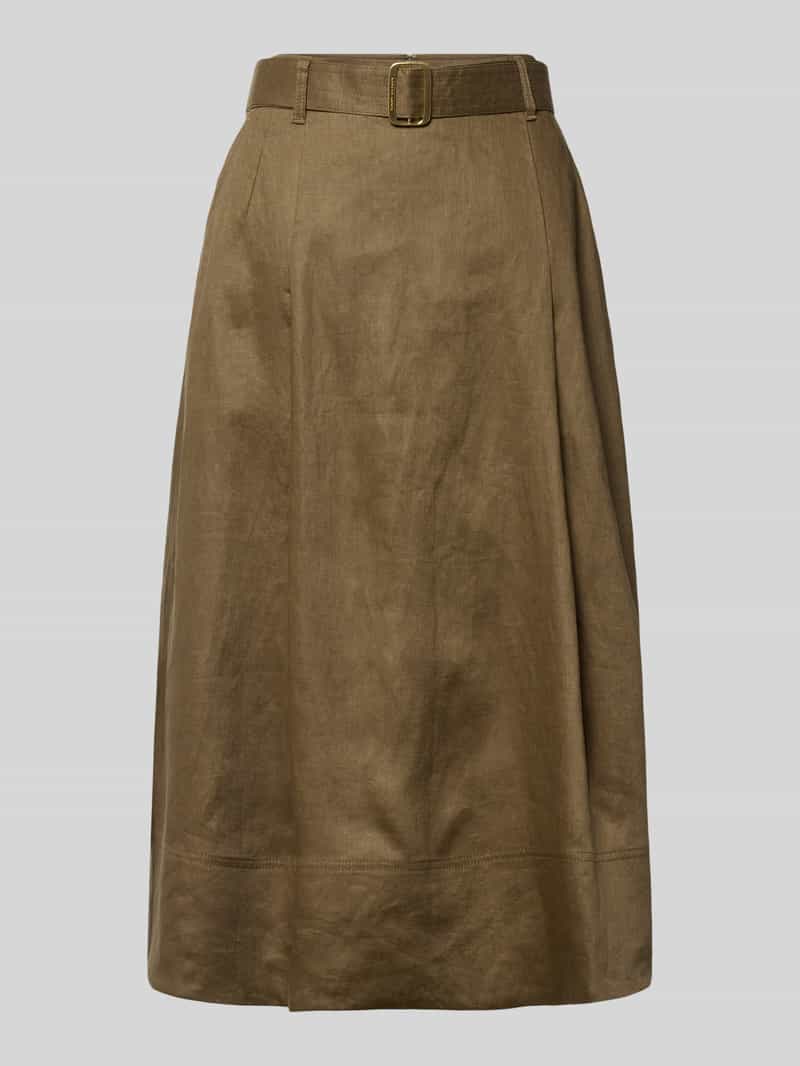 Spódnica midi z czystego lnu