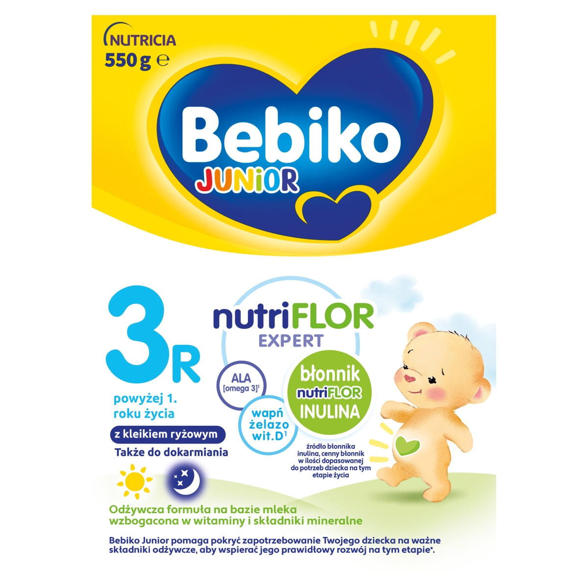Bebiko Junior 3R Odżywcza formuła na bazie mleka dla małych dzieci powyżej 1. roku życia 550 g