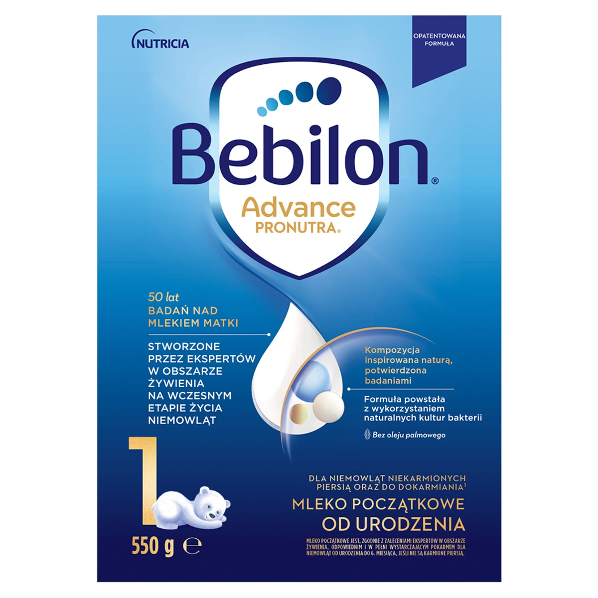 Bebilon 1 Advance Pronutra Mleko początkowe od urodzenia 550 g