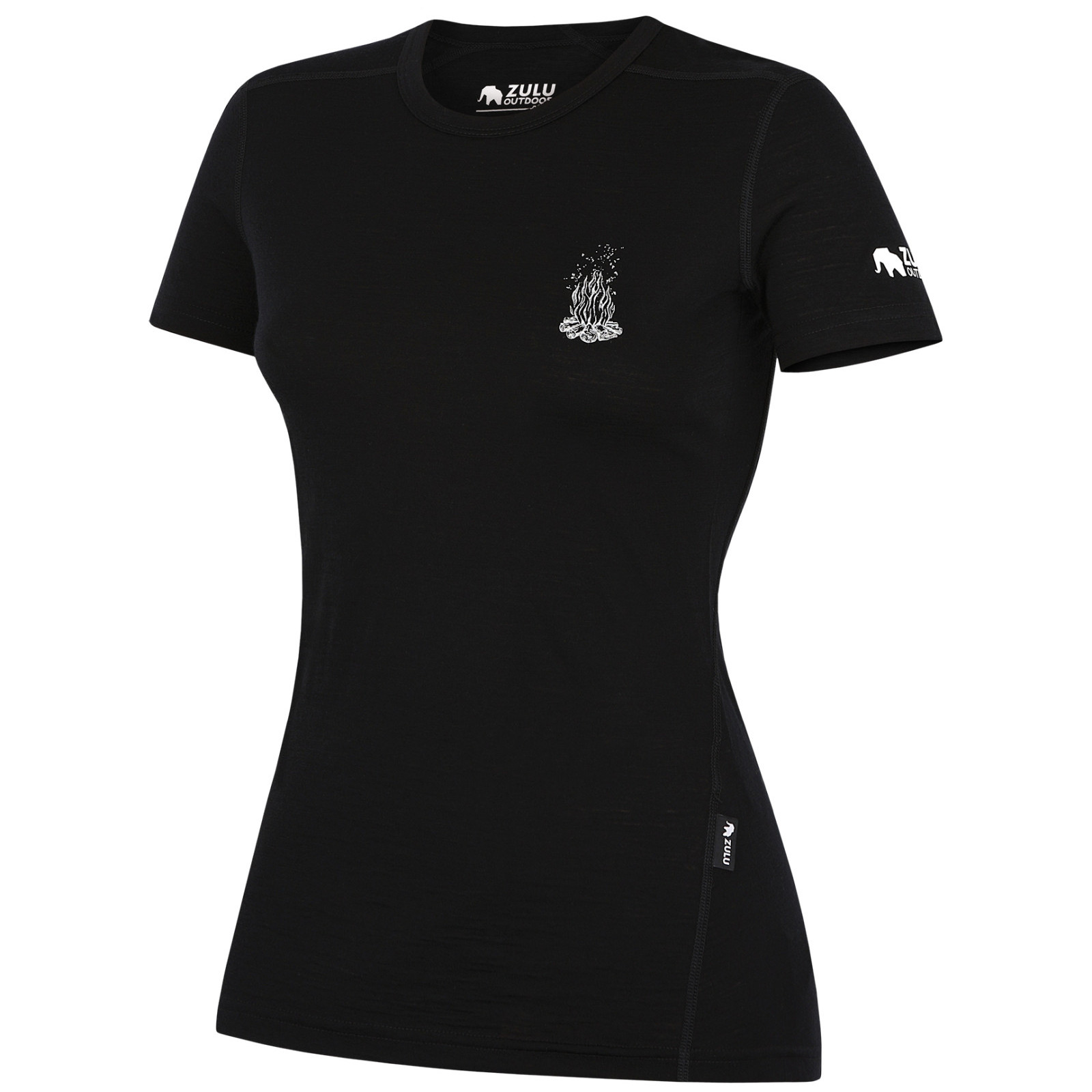 Koszulka damska Zulu Merino Fire 160 Short Rozmiar: S / Kolor: czarny