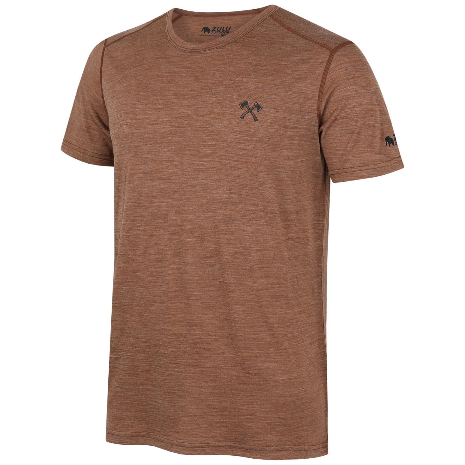 Koszulka męska Zulu Merino Timber 160 Short Comfy Rozmiar: S / Kolor: brązowy