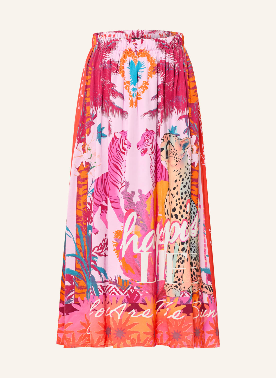 Miss Goodlife Satynowa Spódnica Tiger Heart pink