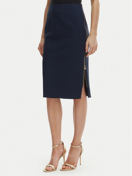 Rinascimento Spódnica ołówkowa CFC0127985003 Granatowy Slim Fit