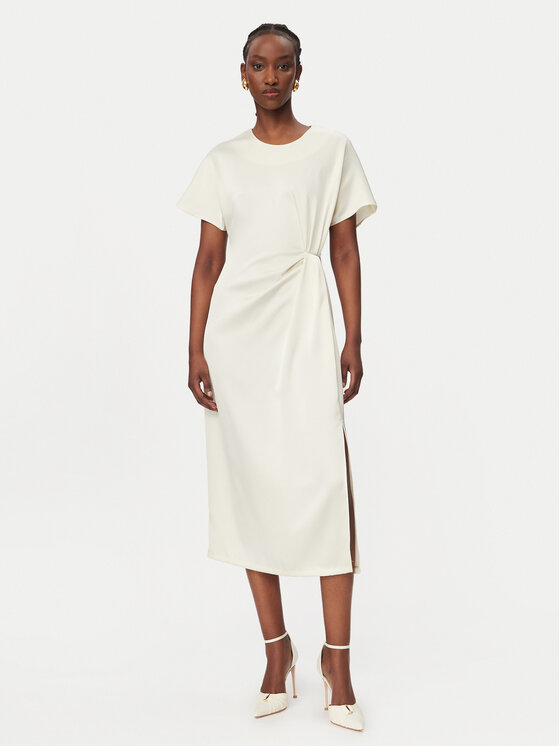 Rinascimento Sukienka koktajlowa CFC0127457003 Biały Regular Fit