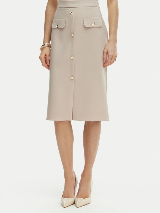 Rinascimento Spódnica ołówkowa CFC0128271003 Beżowy Slim Fit