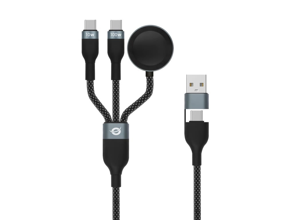 Conceptronic ETTA08B15 kabel USB USB 2.0 1,5 m USB A 2 x USB C Czarny