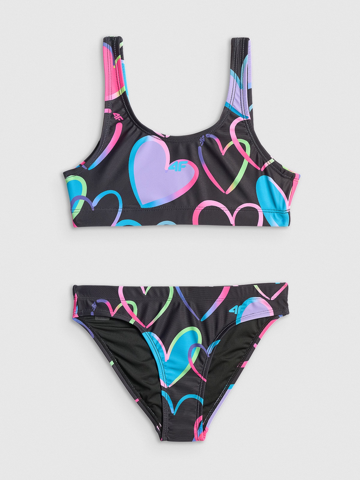 4F Kostium kąpielowy dwuczęściowy dziewczęcy - multikolor 158/164 (12-14 lat)