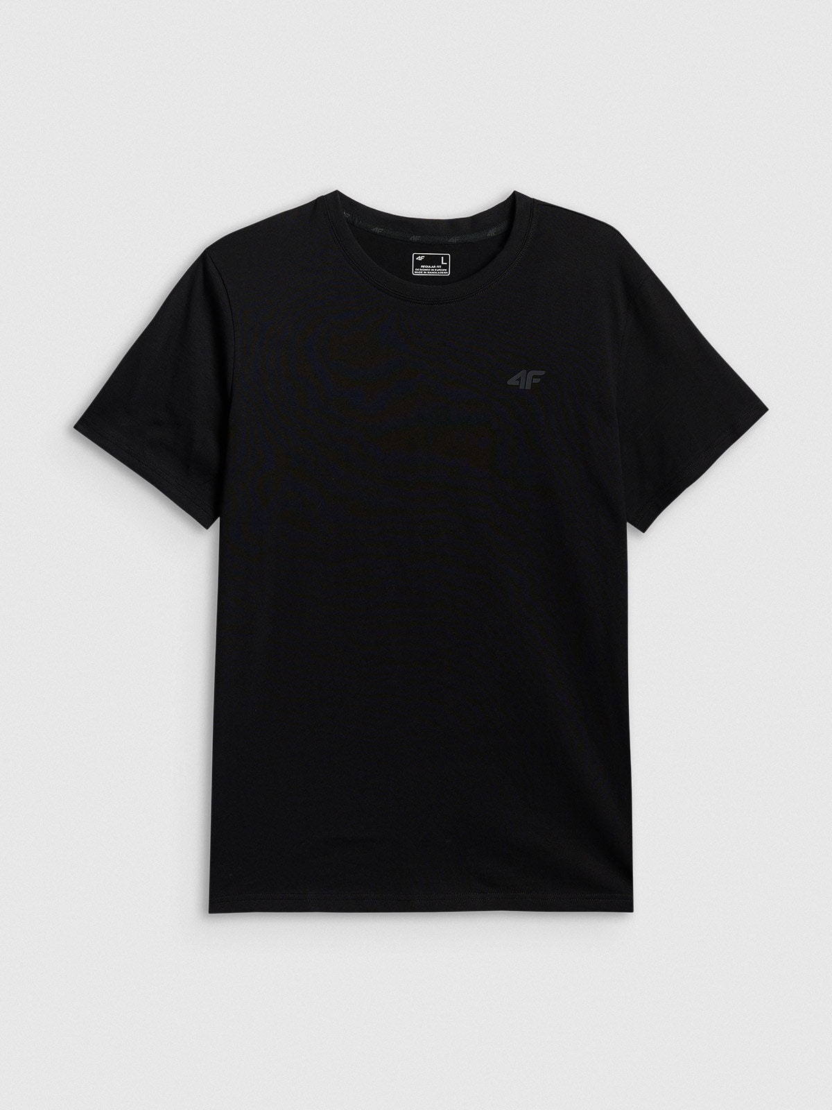 4F T-shirt regular gładki męski - czarny XXL