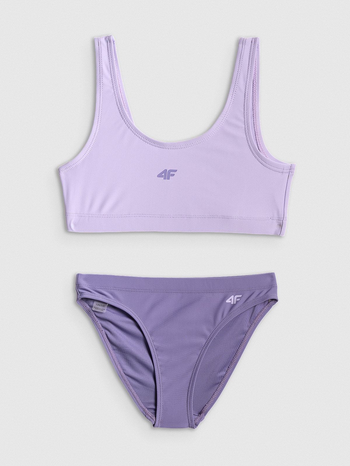 4F Kostium kąpielowy dwuczęściowy dziewczęcy - fioletowy 146/152 (10-12 lat)