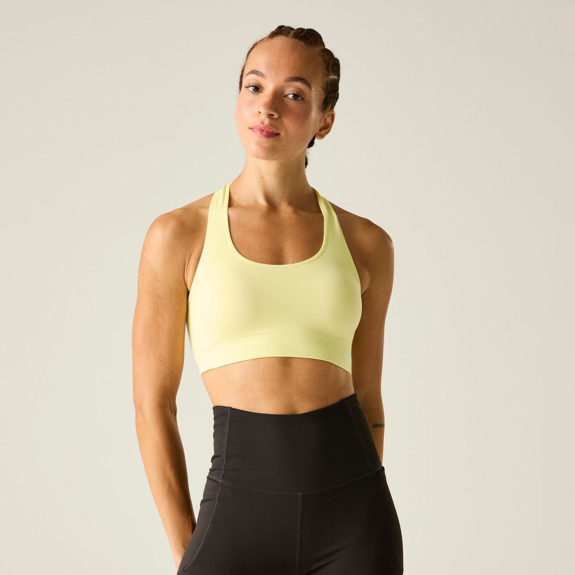 Dare 2b Damski biustonosz sportowy Don't Sweat It II Żółty, Rozmiar: M