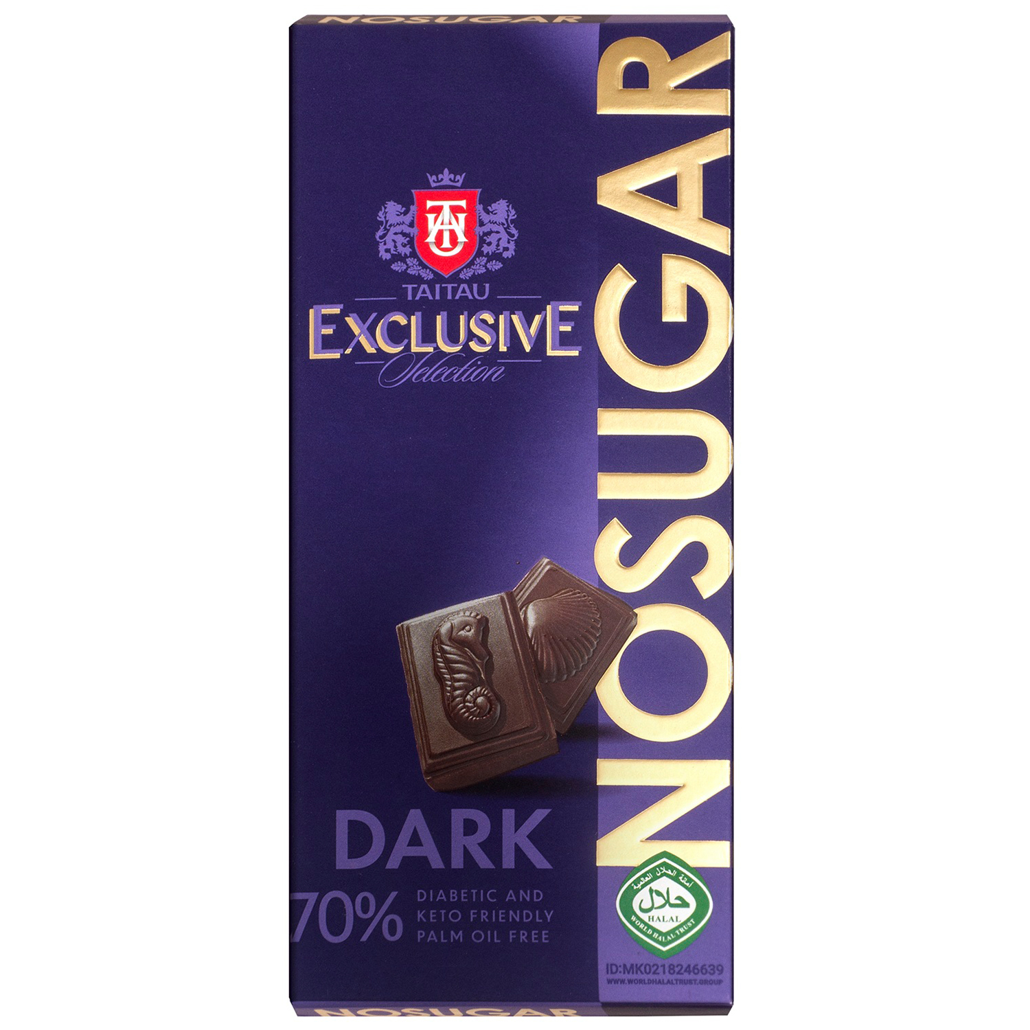 Taitau Czekolada gorzka 70% kakao, bez dodatku cukru, 100 g