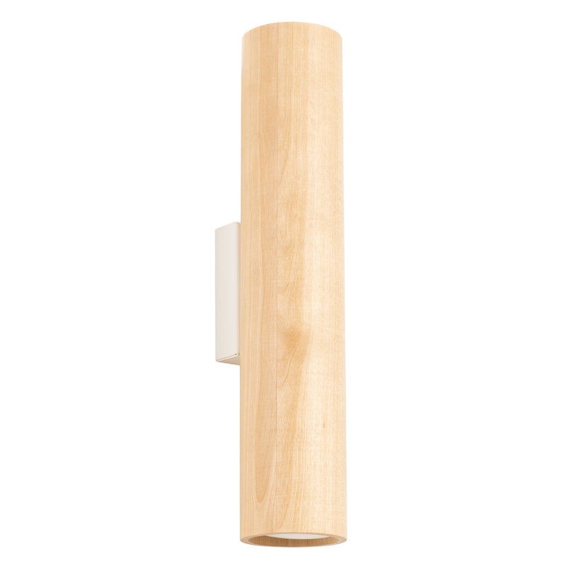 Kinkiet ścienny drewniany LINO brązowo-biały 2xGU10x10W drewno wym:30x6x8cm IP20 Sollux Lighting