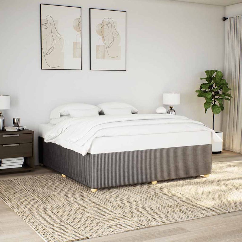 Łóżko tapicerowane rama łóżka ze stelażem do sypialni brązowe 200x200 cm