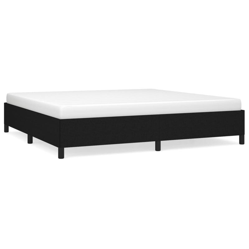 Łóżko tapicerowane rama łóżka ze stelażem do sypialni czarne 200x200 cm