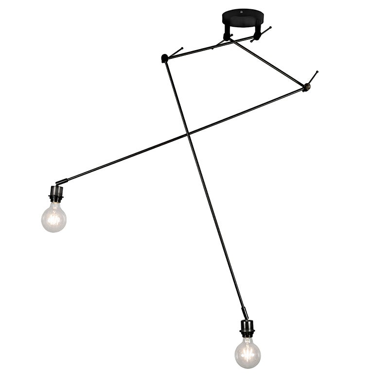 Lampa wisząca regulowana czarna bez klosza - Blitz II