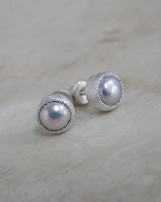 Kolczyki z perłami, srebro