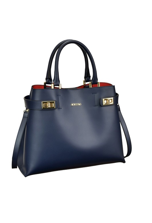 Torba skórzana Shopper - granatowy (7143)