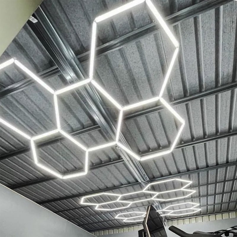 Lampa sufitowa LED HEXAGON 42W zimna 3960lm aluminium czarno-biała wym:4x92x79cm IP20 IdeaLED